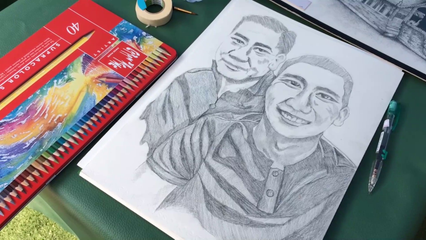 ศิลปินสาวน้อยป่วยหนักวาดภาพฮีโร ผบ.ตร.ลุยเหตุกราดยิง